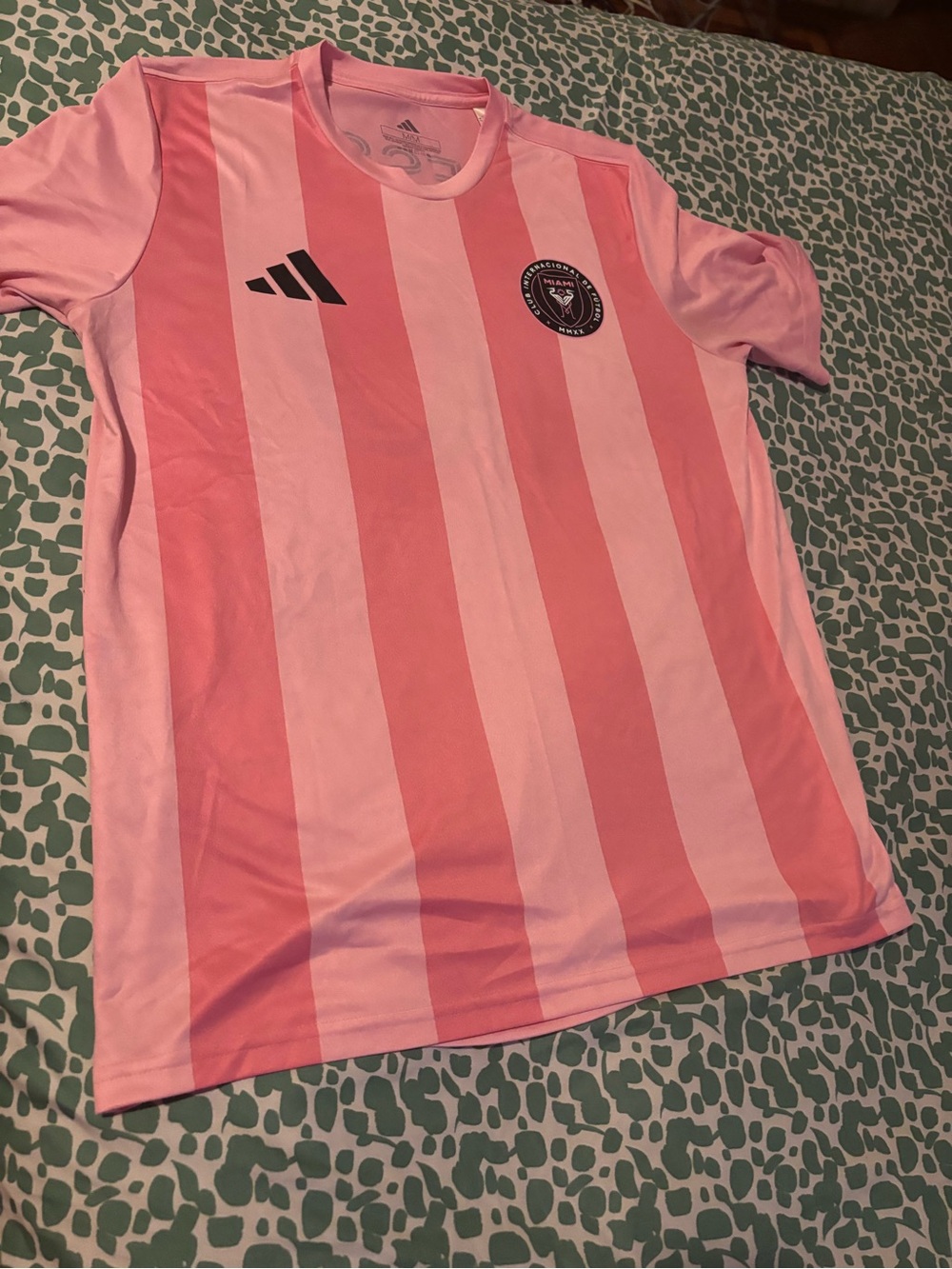 Adidas Women Pink Striped Soccer Jersey